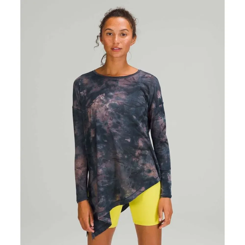 Lululemon To The Point Long Sleeve Top Size 4 Tie Dye Lightweight Active Lounge - Picture 6 of 16